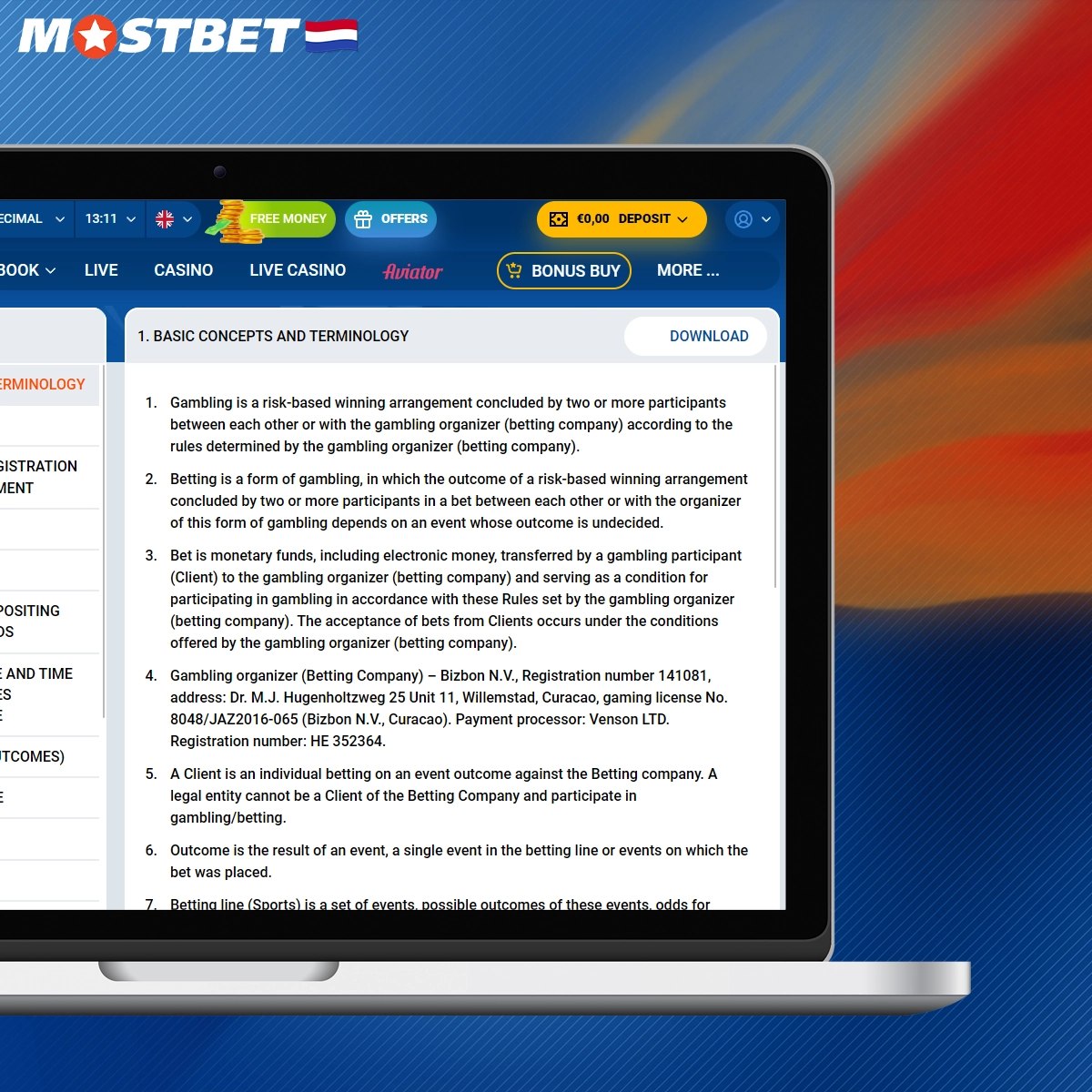 Basisregels bij Mostbet