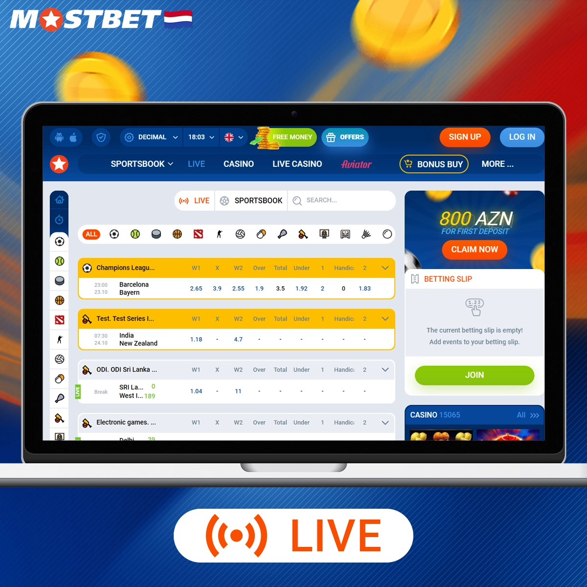 Beoordeling van live sportweddenschappen bij Mostbet