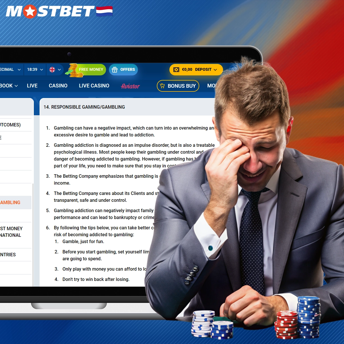 Hoe herken ik de symptomen van verslaving bij Mostbet?