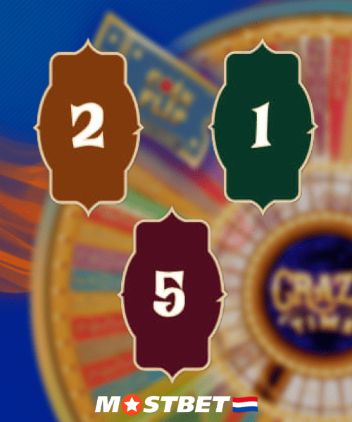 Segmentweddenschappen voor veilige winsten tijdens Crazy Time bij Mostbet.