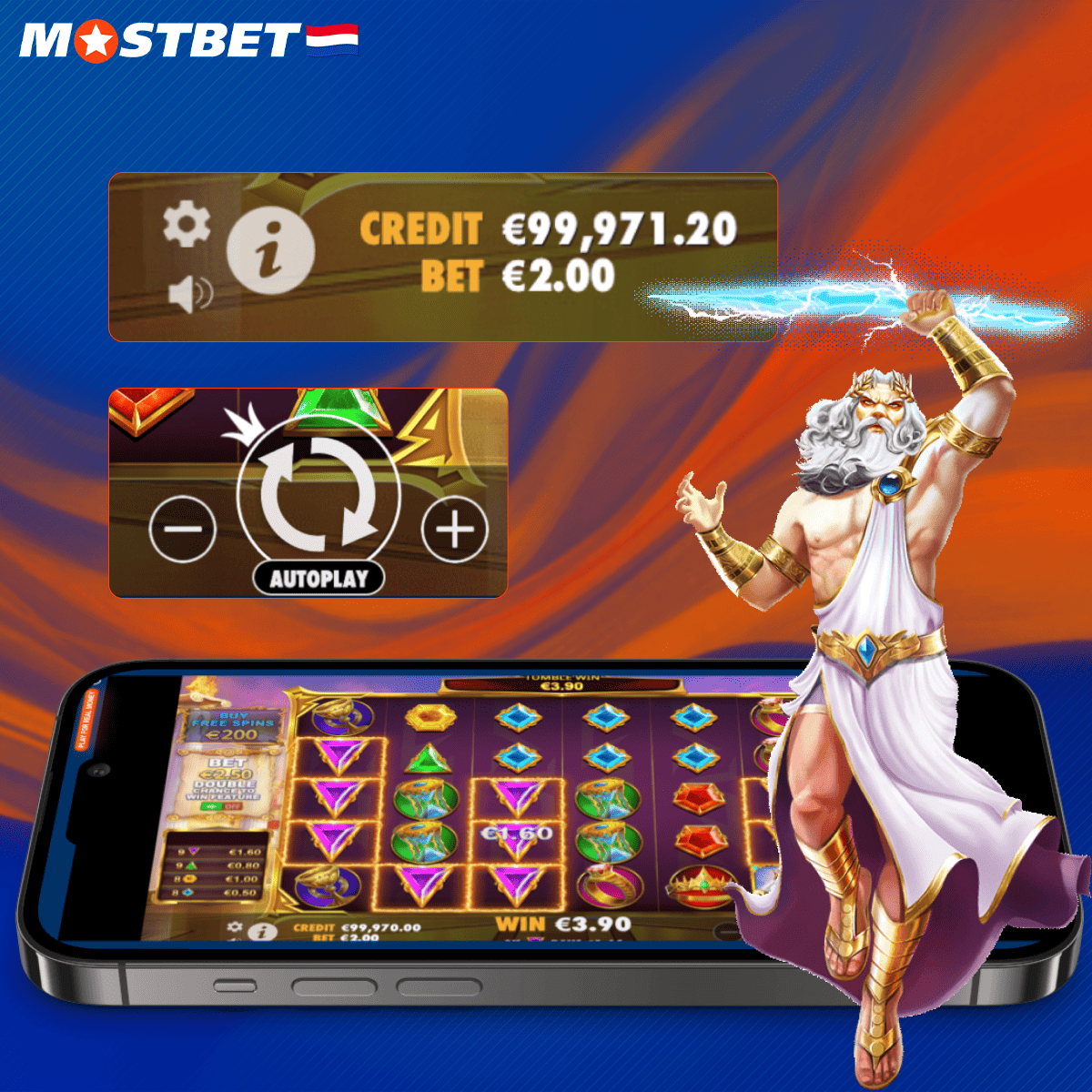 Spelinstructies voor Gates of Olympus bij Mostbet