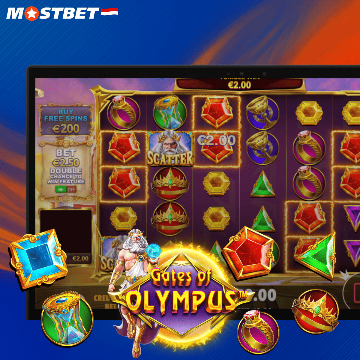 Informatie over de Gates of Olympus gokkast op de Mostbet website